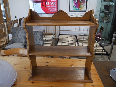 Lot 1026 - Hanging mahogany 3 tier shelving unit