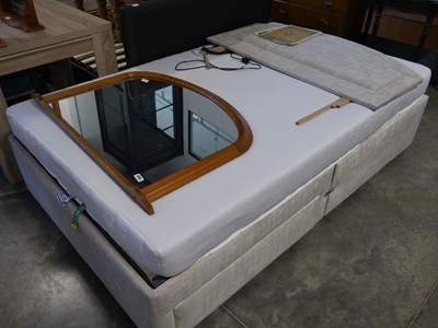 Lot 1060 - Double divan upholstered bed base with...