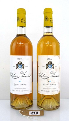 Lot 313 - 2 bottles of 2003 Chateau Musar Blanc Bekaa...