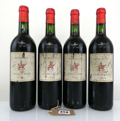 Lot 314 - 4 bottles of 2002 D'Estournel Bordeaux, France