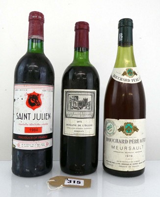 Lot 315 - 3 bottles, 1x Berry Bros & Rudd 1973 Domaine...