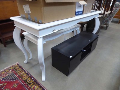 Lot 5321 - Large white painted and glazed console table...