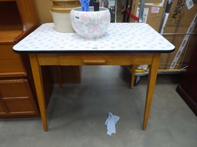 Lot 5333 - 1950's beech table with melamine surface