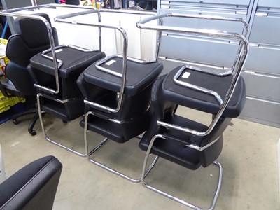 Lot 4350 - Six leather effect office chairs