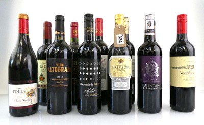 Lot 324 - 10 bottles of mostly Spanish Red, 1x Bodegas...