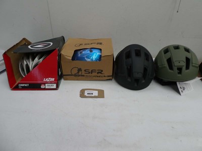 Lot 4551 - Lazer Compact and 2 other bicycle helmets and...