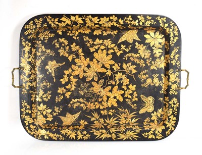 Lot 87 - A early 19th century English papier mache tray...