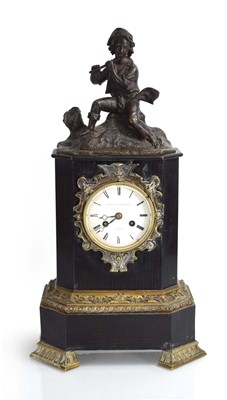 Lot 90 - A late 19th century French mantle clock by...