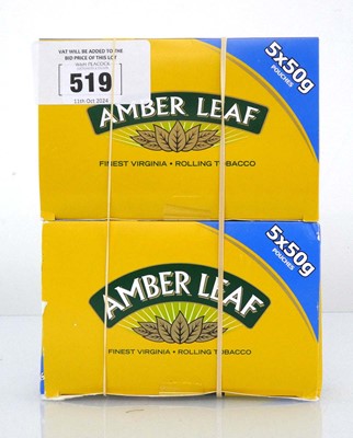 Lot 519 - 2 boxes of 5 pouches of 50gm Amber Leaf...