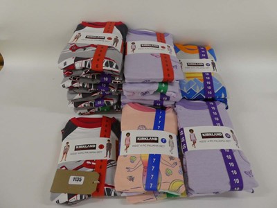 Lot 1135 - Approx. 20 kids Kirkland 4 piece pyjama sets