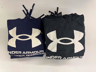 Lot 1185 - 10x Under Armour hooded tops; 4x blue, 6x black