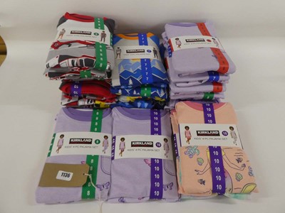 Lot 1136 - Approx. 20 kids Kirkland 4 piece pyjama sets