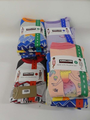 Lot 1139 - Approx. 20 kids Kirkland 4 piece pyjama sets