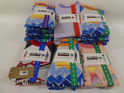 Lot 1140 - Approx. 20 kids Kirkland 4 piece pyjama sets