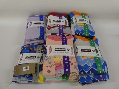 Lot 1143 - Approx. 20 kids Kirkland 4 piece pyjama sets