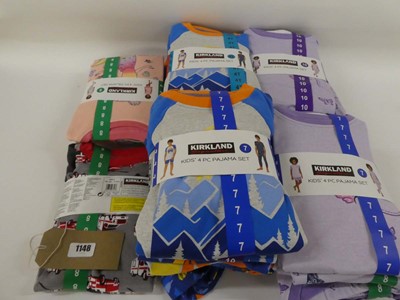 Lot 1148 - Approx. 20 kids Kirkland 4 piece pyjama sets