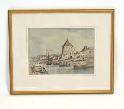 Lot 173 - Arthur Edward Davies (1893-1989), A quayside,...