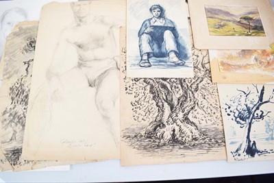 Lot 184 - A folio of 1940's pen and ink drawings,...