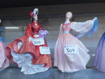 Lot 309 - Two Royal Doulton ceramic figurines 'Lilac...