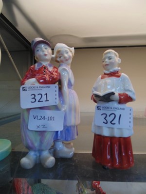 Lot 321 - Two Royal Doulton ceramic figurines 'Willy-Won'...