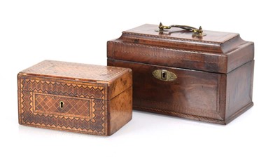 Lot 95 - A George III mahogany, satinwood and ebony...