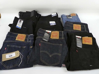 Lot 1310 - Approx. 9 pairs of branded jeans/trousers to...