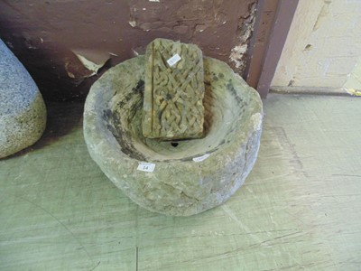 Lot 14 - A sandstone planter with one other sandstone...