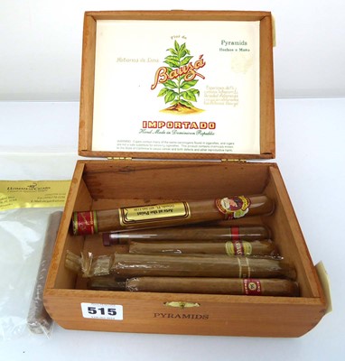 Lot 515 - A box of 10 assorted old cigars including 1x...