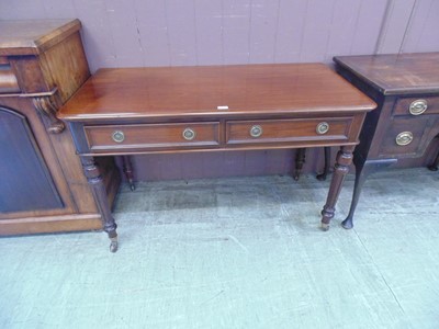 Lot 37 - A late Victorian mahogany side table with two...