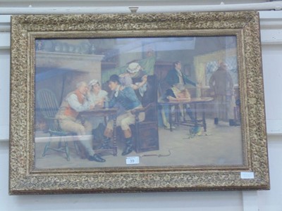 Lot 39 - A gilt framed print of inn scene depicting...