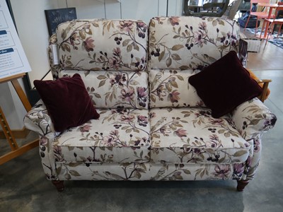 Lot 1031 - 2 seater sofa by HSL with floral upholstery