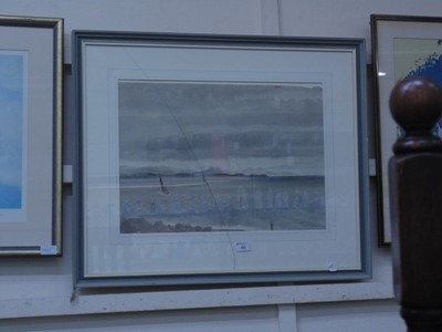 Lot 46 - A framed and glazed watercolour of sailing...