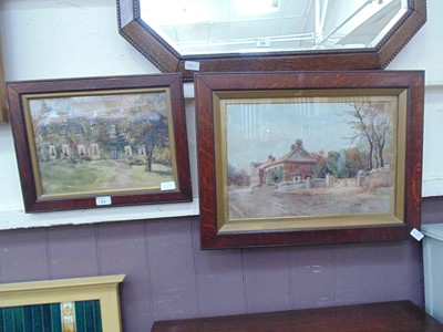 Lot 53 - Two oak framed and glazed watercolours of...