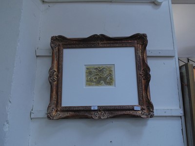 Lot 63 - An ornate gilt framed abstract print on paper