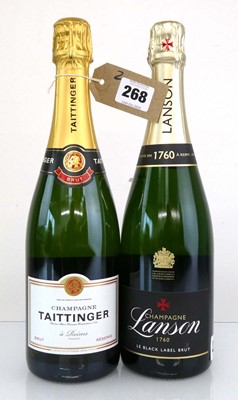 Lot 268 - 2 bottles, 1x Taittinger Brut Reserve...