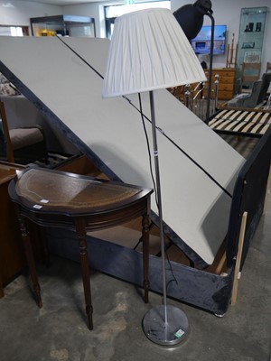 Lot 1047 - Metal Floor Standing lamp with white shade