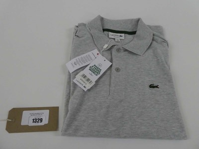 Lot 1329 - Lacoste polo top in grey size FR 4 US M