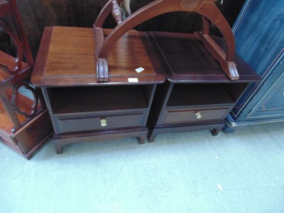 Lot 83 - A pair of Stag Minstrel bedside chests having...