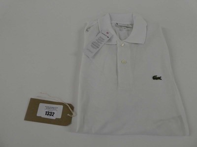 Lot 1332 - Lacoste polo top in white size FR 3 US S