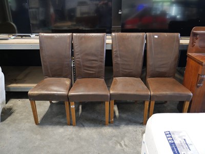 Lot 1084 - 4 leather effect dining chairs