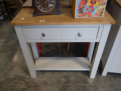 Lot 1094 - Grey and natural wood effect hall table