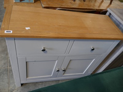 Lot 1095 - Grey and wood effect sideboard