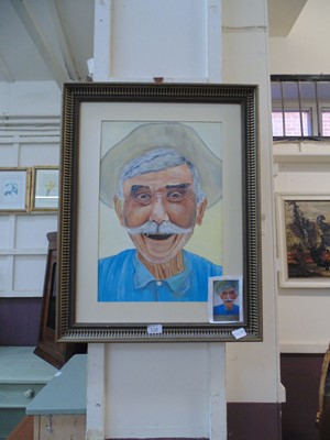 Lot 120 - A framed oil on board of elderly gentleman...