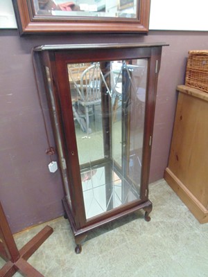 Lot 127 - A reproduction mahogany effect glazed display...