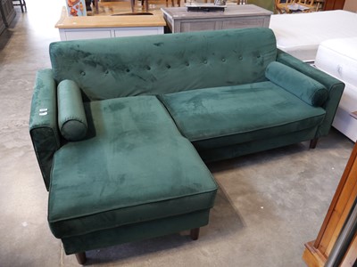 Lot 1100 - Green cloth velvet style settee