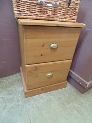 Lot 131 - A modern two drawer pine filing cabinet