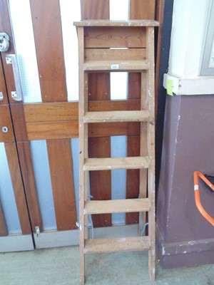 Lot 141 - A set of wooden stepladders