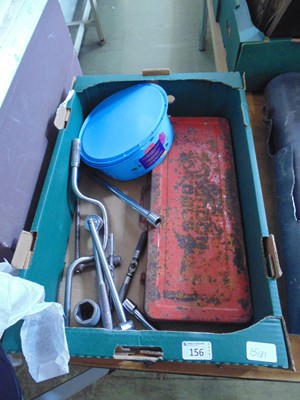 Lot 156 - A tray containing socket sets, etc