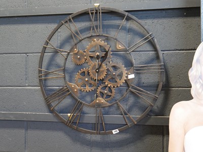 Lot 1106 - Wall mounted clock with cog design