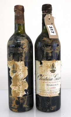 Lot 317 - 2 bottles of 1980 Chateau Giscours Margaux,...